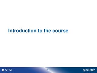 Introduction to the course