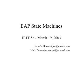 EAP State Machines