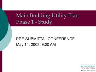 Main Building Utility Plan Phase 1 - Study