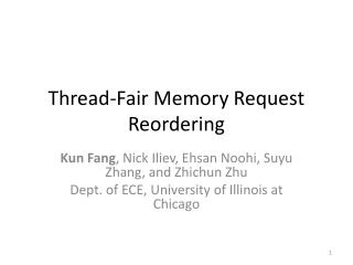 Thread-Fair Memory Request Reordering