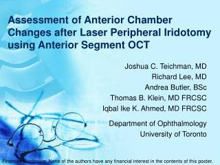 Assessment of Anterior Chamber Changes after Laser Peripheral Iridotomy using Anterior Segment OCT