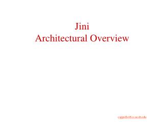 Jini Architectural Overview