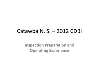 Catawba N. S. – 2012 CDBI