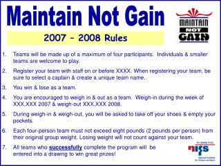 2007 – 2008 Rules