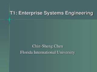 T1: Enterprise Systems Engineering