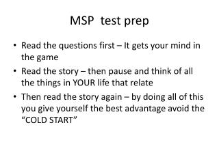MSP test prep