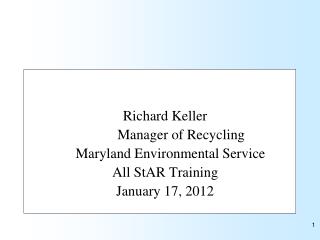 Maryland Environmental Service Recycling Services