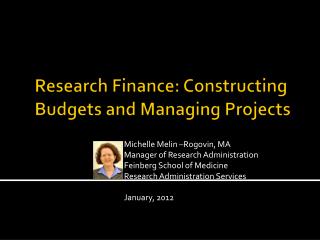 Research Finance: Constructing Budgets and Managing Projects