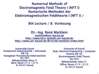 Universität Kassel Fachbereich Elektrotechnik / Informatik (FB 16)