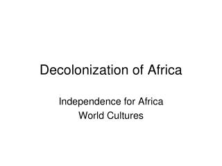 Decolonization of Africa