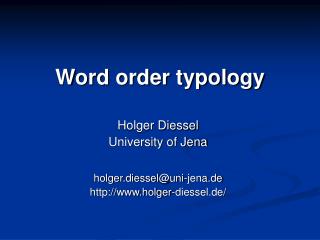 Word order typology