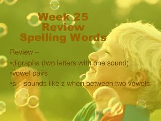 Week 25 Review Spelling Words