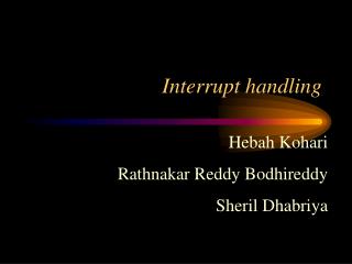 Interrupt handling