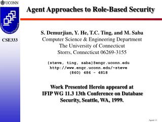 Agent Approaches to Role-Based Security