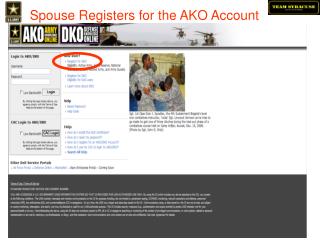 Spouse Registers for the AKO Account
