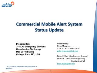 Commercial Mobile Alert System Status Update