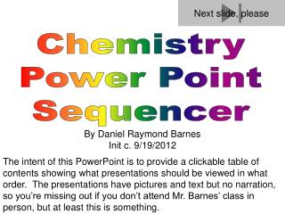 Chemistry Power Point Sequencer