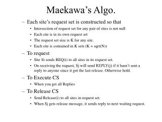 Maekawa’s Algo.