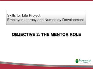Skills for Life Project: Employer Literacy and Numeracy Development
