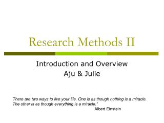 Research Methods II