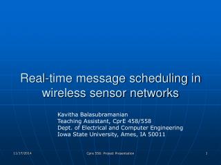 Real-time message scheduling in wireless sensor networks