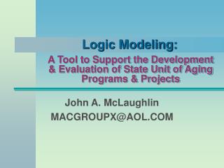 A Tool to Support the Development &amp; Evaluation of State Unit of Aging Programs &amp; Projects