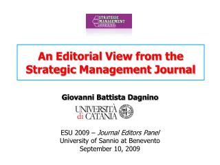 An Editorial View from the Strategic Management Journal