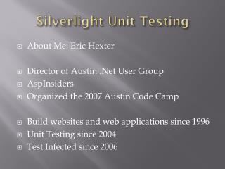Silverlight Unit Testing