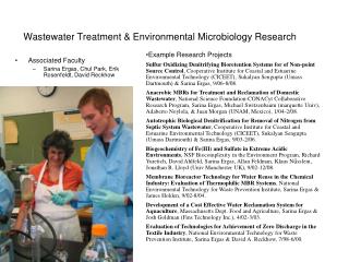 Wastewater Treatment &amp; Environmental Microbiology Research