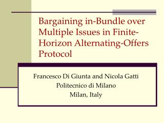 Bargaining in-Bundle over Multiple Issues in Finite-Horizon Alternating-Offers Protocol