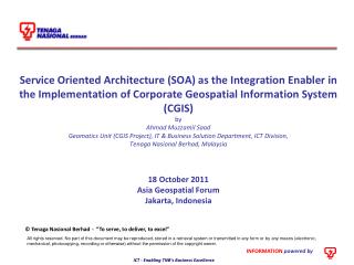18 October 2011 Asia Geospatial Forum Jakarta, Indonesia