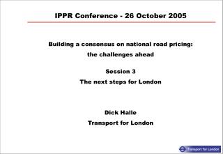 IPPR Conference - 26 October 2005