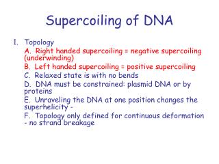 Supercoiling of DNA
