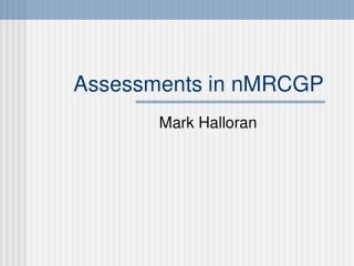 Assessments in nMRCGP