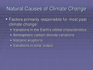 Natural Causes of Climate Change