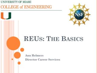 REUs: The Basics