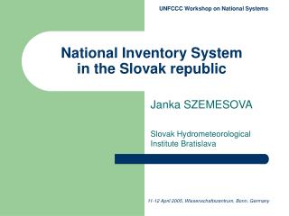National Inventory System in the Slovak republic