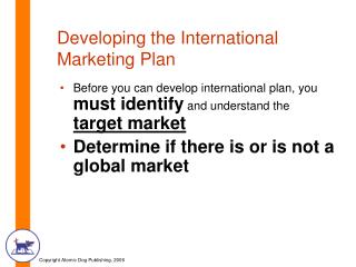 Developing the International Marketing Plan