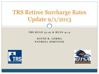 TRS Retiree Surcharge Rates Update 9/1/2013