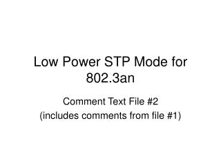 Low Power STP Mode for 802.3an