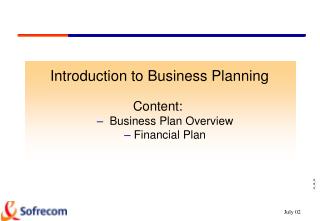 Introduction to Business Planning