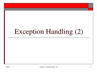 Exception Handling (2)