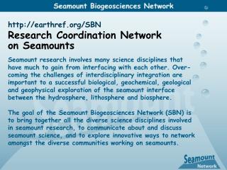 earthref/SBN Research Coordination Network on Seamounts