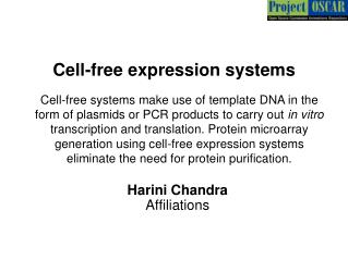 Cell-free expression systems