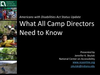 Americans with Disabilities Act Status Update What All Camp Directors Need to Know