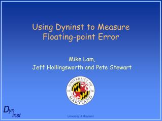 Using Dyninst to Measure Floating-point Error