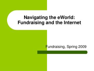 Navigating the eWorld: Fundraising and the Internet