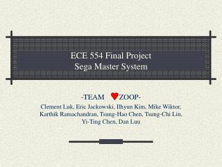 ECE 554 Final Project Sega Master System