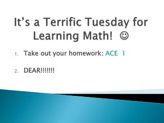 It’s a Terrific Tuesday for Learning Math! 