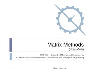 Matrix Methods (Notes Only)